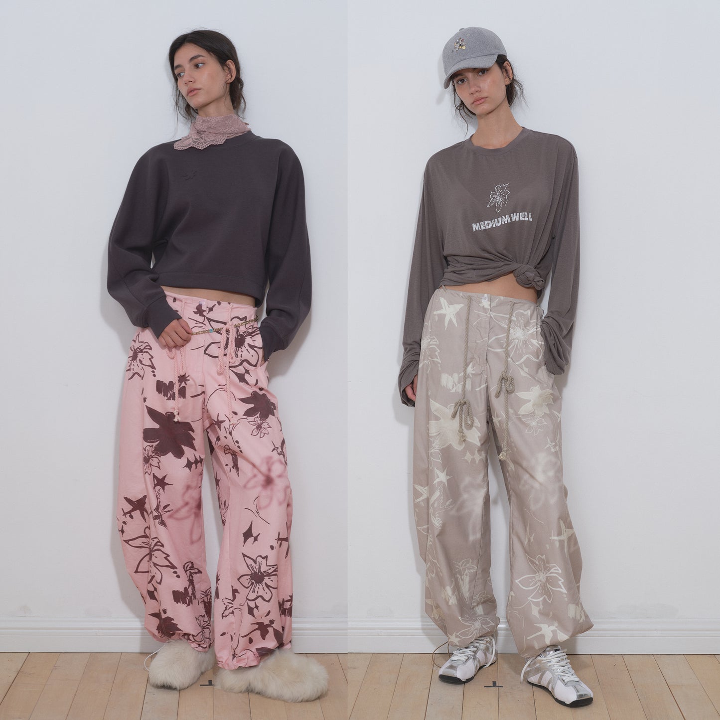 Medium Well Floral Parachute Pants