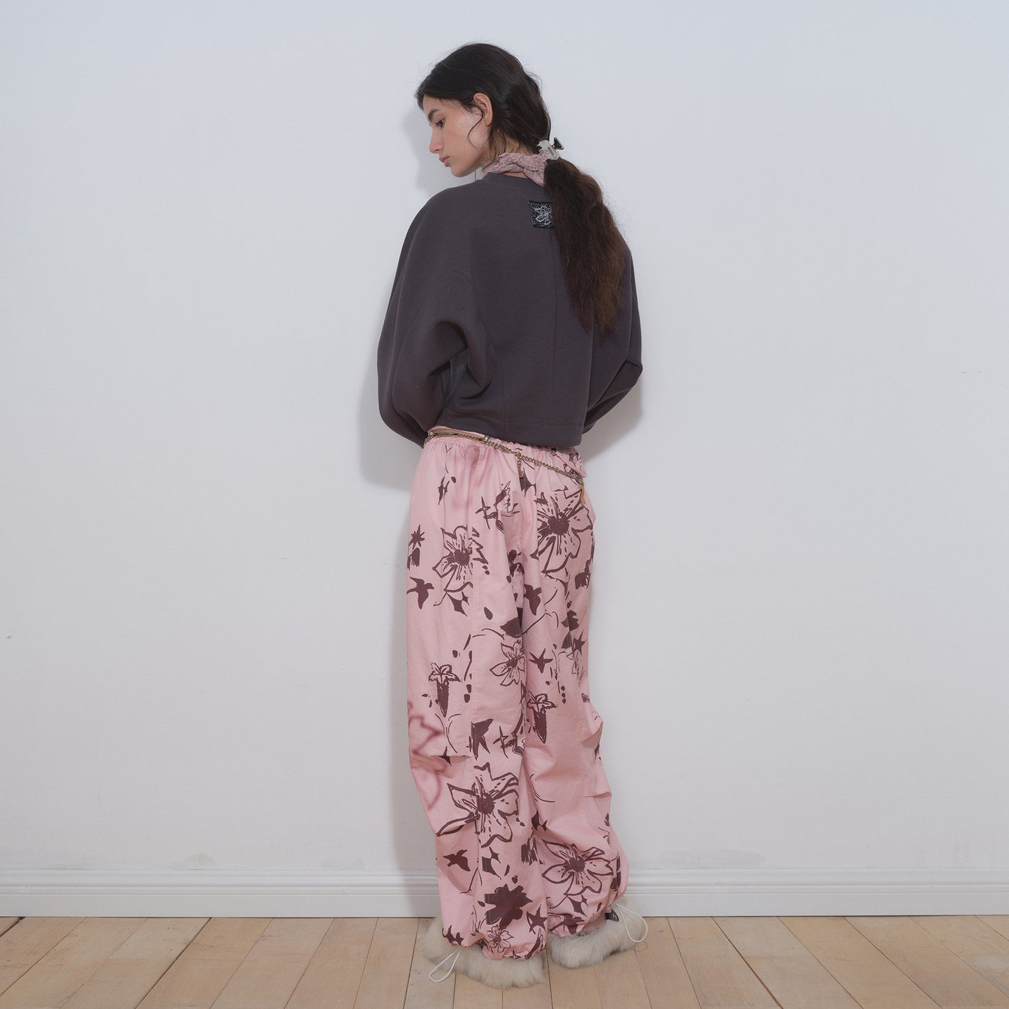 Medium Well Floral Parachute Pants