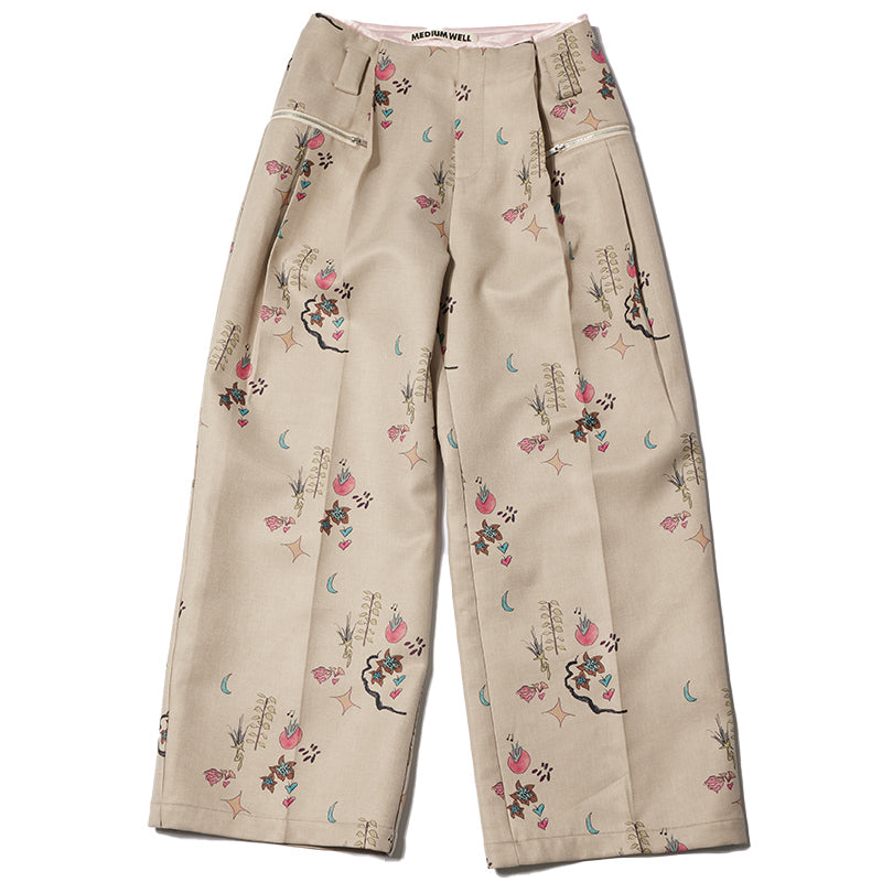 Medium Well hand-decorated Floral Trousers
