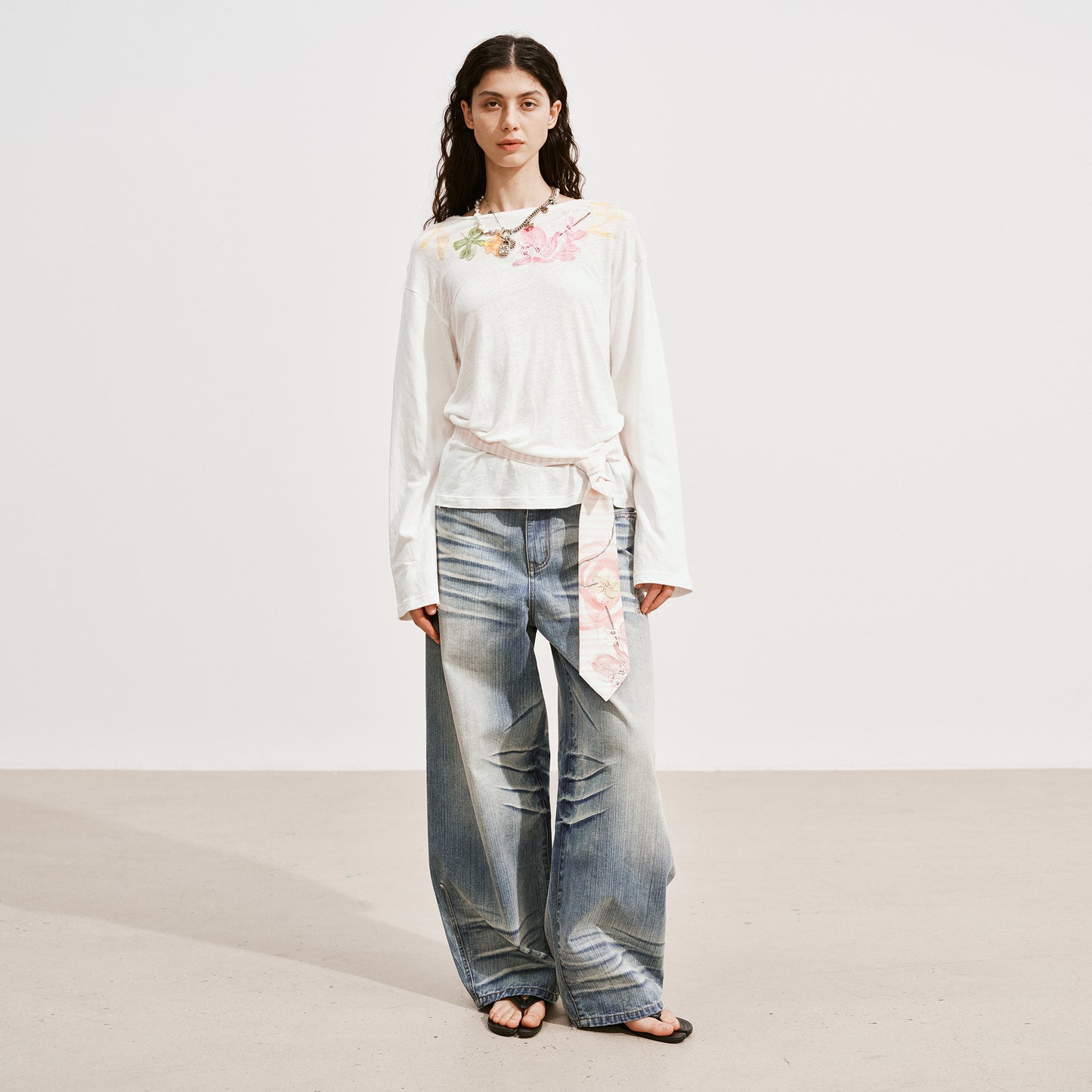 Medium Well Linen Printed T-shirt