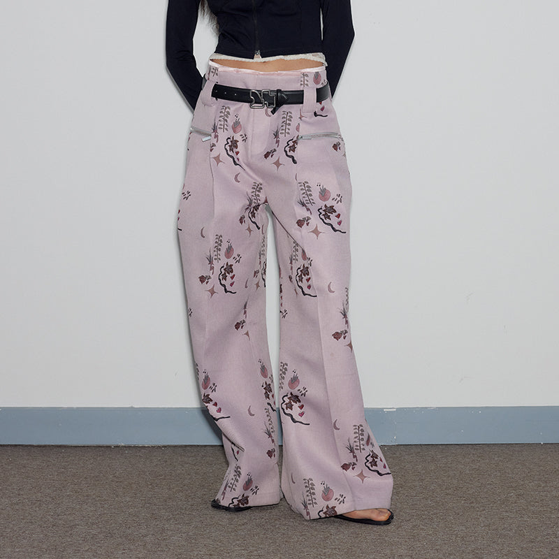 Medium Well hand-decorated Floral Trousers