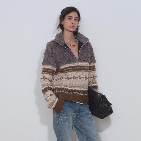 Medium Well Splicing Fair Jacquard Sweater