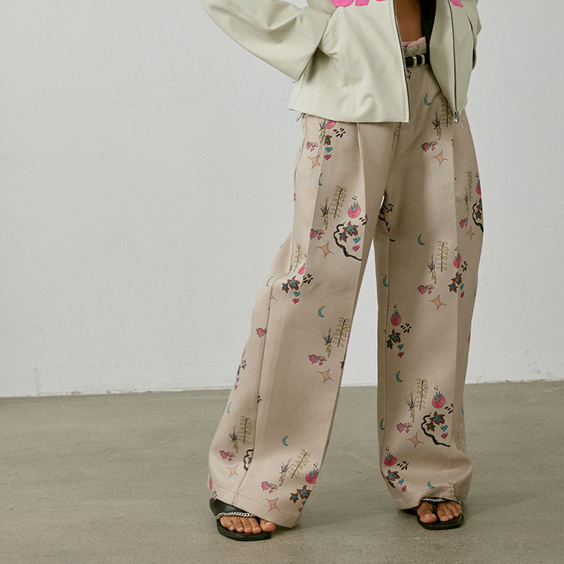 Medium Well hand-decorated Floral Trousers