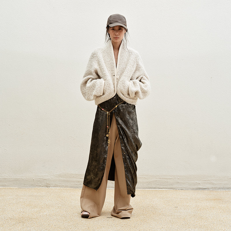 Medium Well Drop Shoulder Wool Outerwear