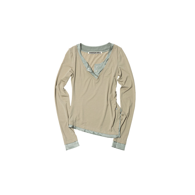 Medium Well Contrast Mulberry Silk Top
