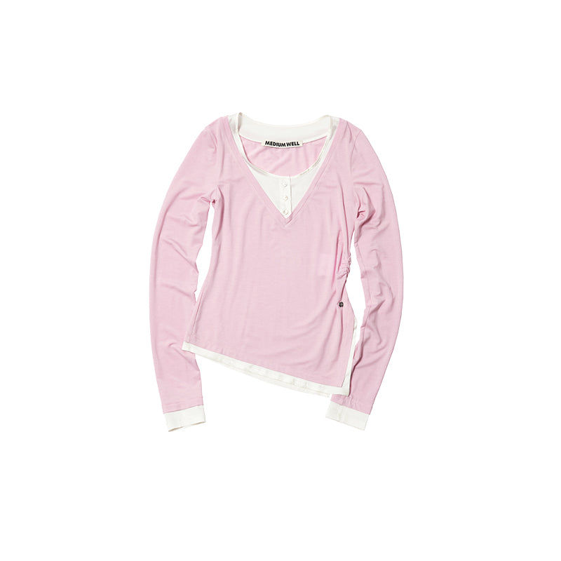 Medium Well Contrast Mulberry Silk Top
